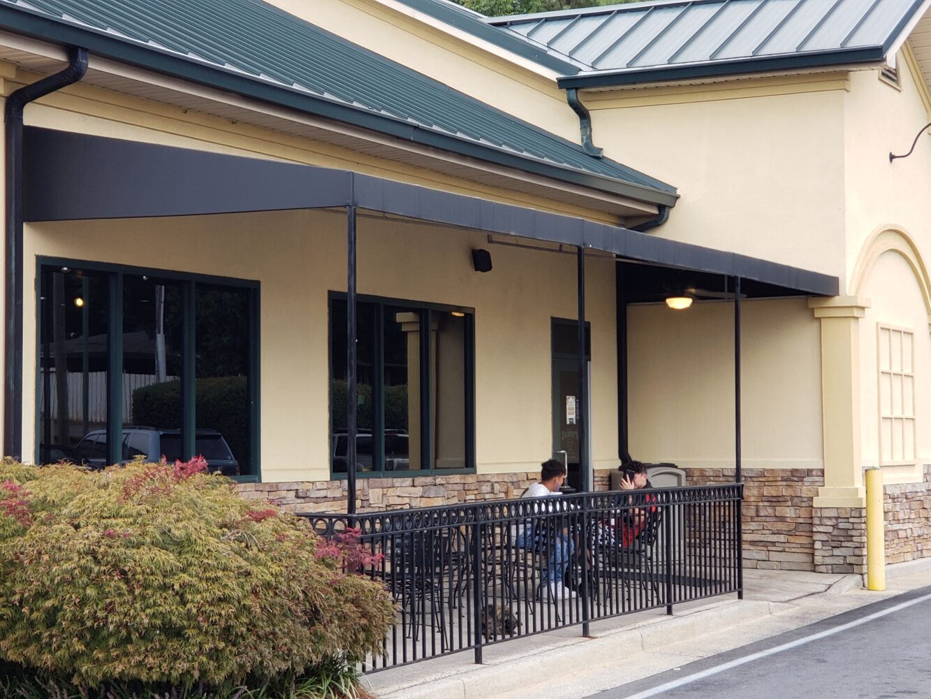 Custom Built Zaxby's restaurant awning with Weather-Chek fabric